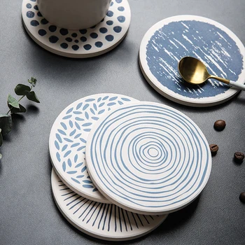 

Cup Pad Mug Diatomite Water Absorption Mat Heat Resistant Hot Pot Circular Environmental Protection Mug Holder Round Bowl Pad