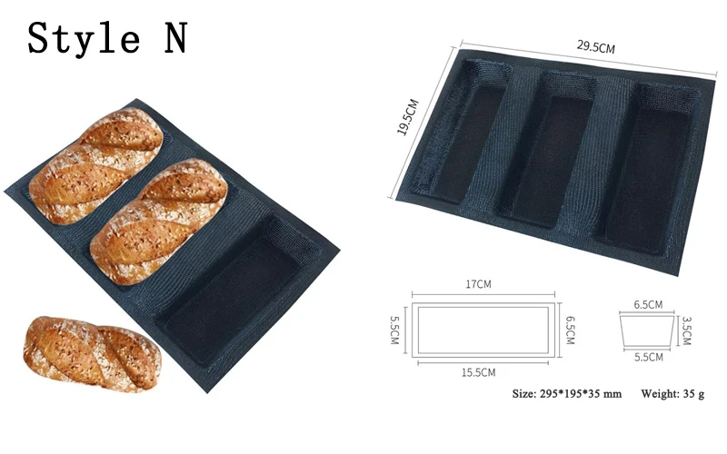 Meibum различные длинные буханки хот-дог багет Eclair печенье противень для выпечки антипригарное стекло волокно силиконовые формы для хлеба черная пористая форма