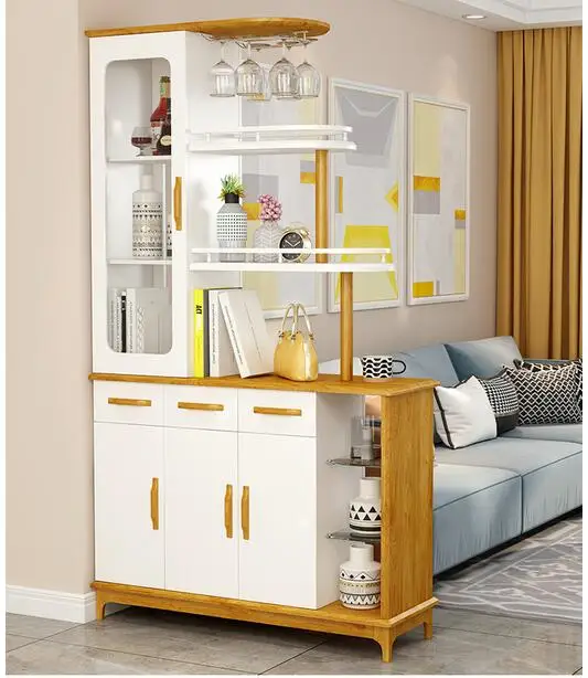 Nordic porch cabinet wine cabinet partition shoe integrated simple modern hall double-sided solid wood