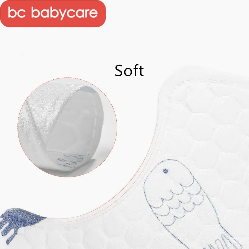 BC Babycare 50 шт. детские нагрудники с принтом дышащие мягкие милые Слюнявчики для