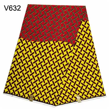 Гарантированное высокое качество принты нигерийская голландская Настоящая Африканская ткань с восковой печатью Ткань хлопок V 632-477 - Цвет: V632