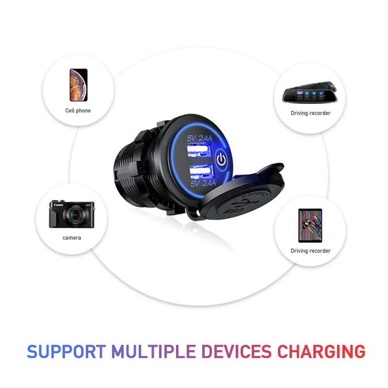 Быстрое зарядное устройство с двумя USB портами розетка QC3.0 быстрое питания
