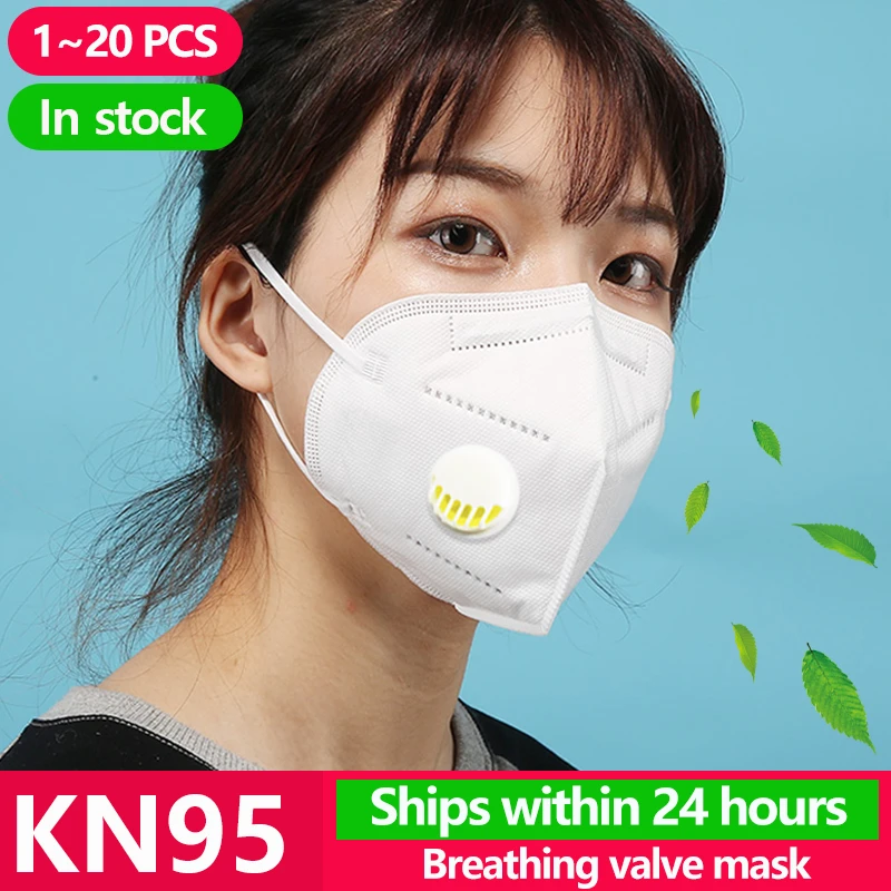 

20PCS N95 Masks Antivirus Disposable Pm2.5 Face Mouth Mask Flu Facia Dust Filter Respirator Corona Cover Kf94 N95 Ffp1 Ffp2 Ffp3