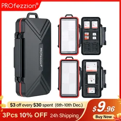 PROfezzion 4 en 1 support de carte mémoire boîte de rangement intérieure interchangeable pour cartes SD/Micro SD/TF/Nano SIM/HUAWEI NM/XQD/CF 
