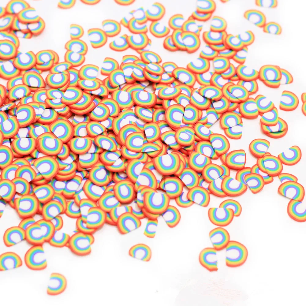 100 г/лот кавайные радужные мягкие глиняные кусочки DIY для украшения ...