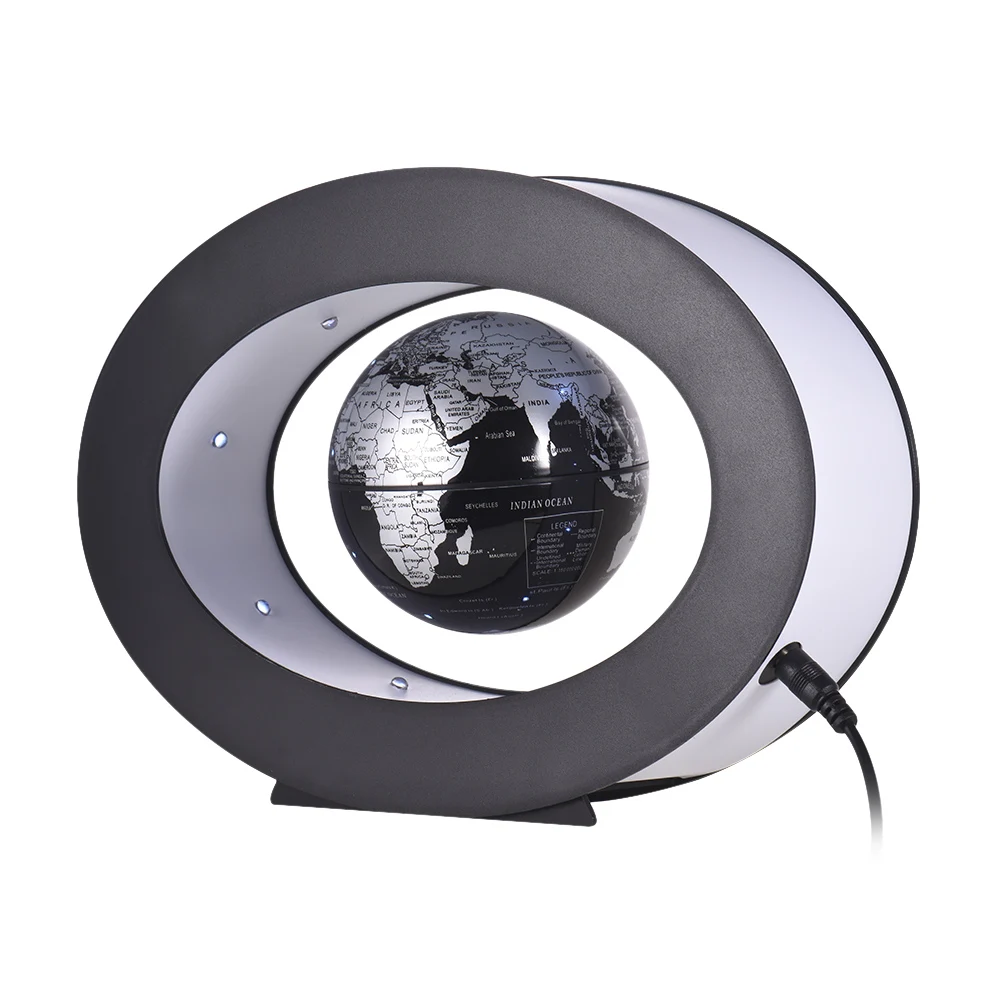

3 Inch Magnetic Levitation Floating Earth Globe World Map with LED White Light Oval Shape Base for Desk Decoration Children Gift