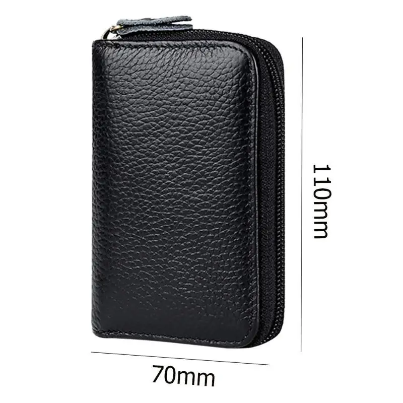 New Fashion Card Bag Short Clutch Multi-function Card Money Bag Solid Color Classic Delicate Soft Zipper Coin Purse Wallet