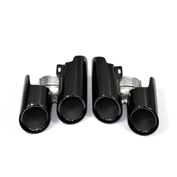 

1 PAIR GTS STYLE STAINLESS STEEL EXHAUST PIPE BLACK SILVER MUFFLER TIP FOR PORSCHE PANAMERA EXHAUST TIP IN 2014-2016