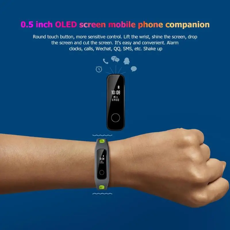 Huawei Honor Band 4 Водонепроницаемый умный Браслет монитор сна спортивный фитнес-трекер версия для бега браслет для Android IOS