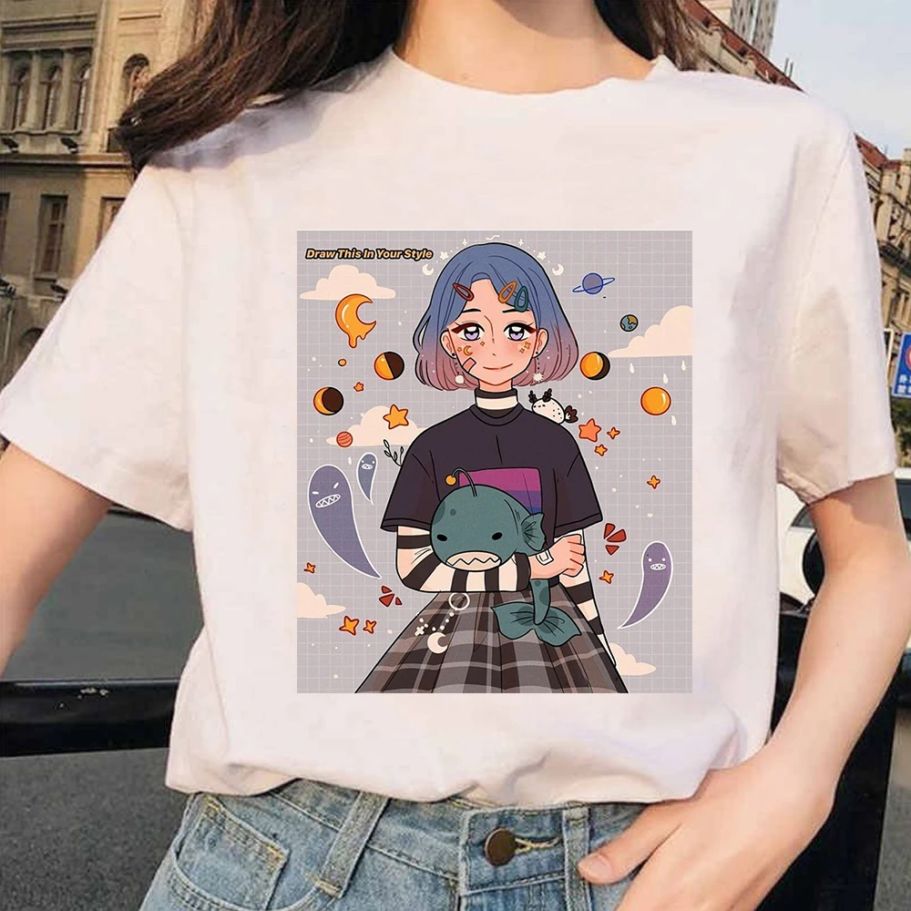 Oversized T Shirt Cartoon Character Graphics Korean Clothes Harajuku Short  Sleeve Fun Ulzzang Cute T Shirt Women T-shirt Female - T-shirts - AliExpress