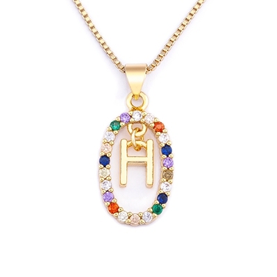 Hot Sale Colorful 26 Letters A - Z Initial M S C K Alphabet Pendant Long Chain Necklace Name Jewelry Women Accessories Gift