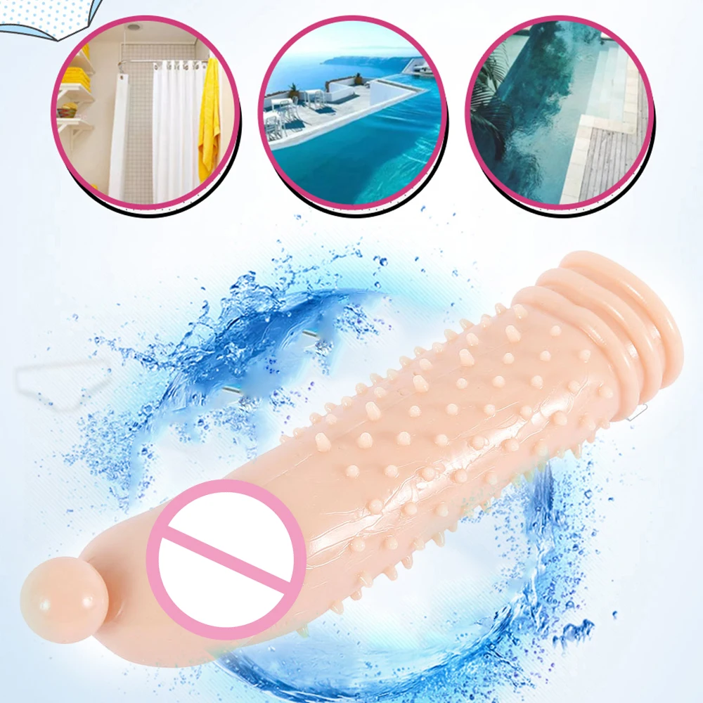 penis nozzles condoms for men delay ejaculation Big Penis Extender Vibrator G-Spot Penis Sleeve reusable condoms intimate goods