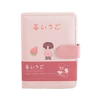 

Kawaii Strawberry Planet A6 Cute Cat Notebook Notepad Leather Diary Journal Schedule Planner Agenda Handbook for Student Gift
