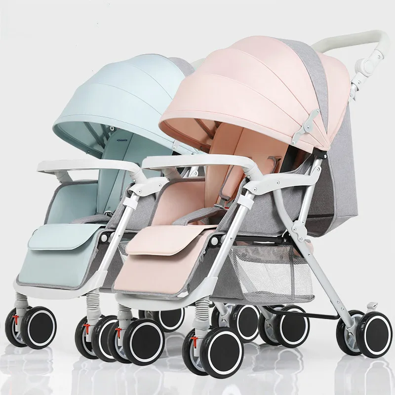 Коляска для близнецов роскошный Съемный модный коляска высокой пейзаж детская коляска