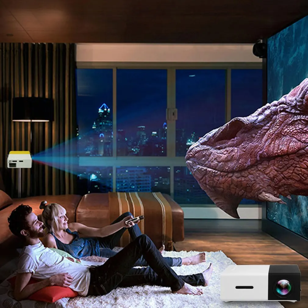 YG300 светодиодный проектор 600 люмен 3,5 мм аудио 320x240 пикселей YG-300 HDMI Мини проектор с usb-разъемом домашний кинотеатр lcd Proyector Beamer
