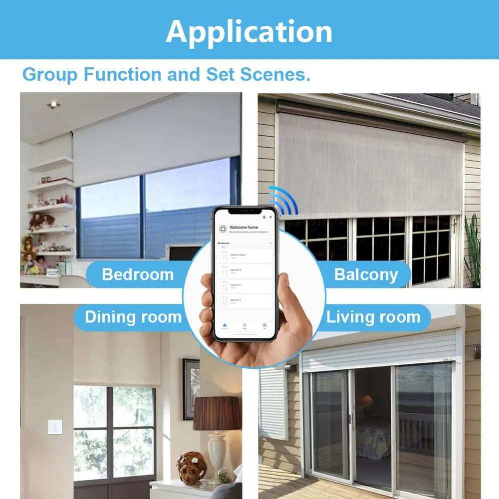 Tuya Smart Life Curtain Switch Remote Control Blinds Engine Roller Shutter RF + WiFi App Timer Google Home Aelxa Echo Motor images - 6