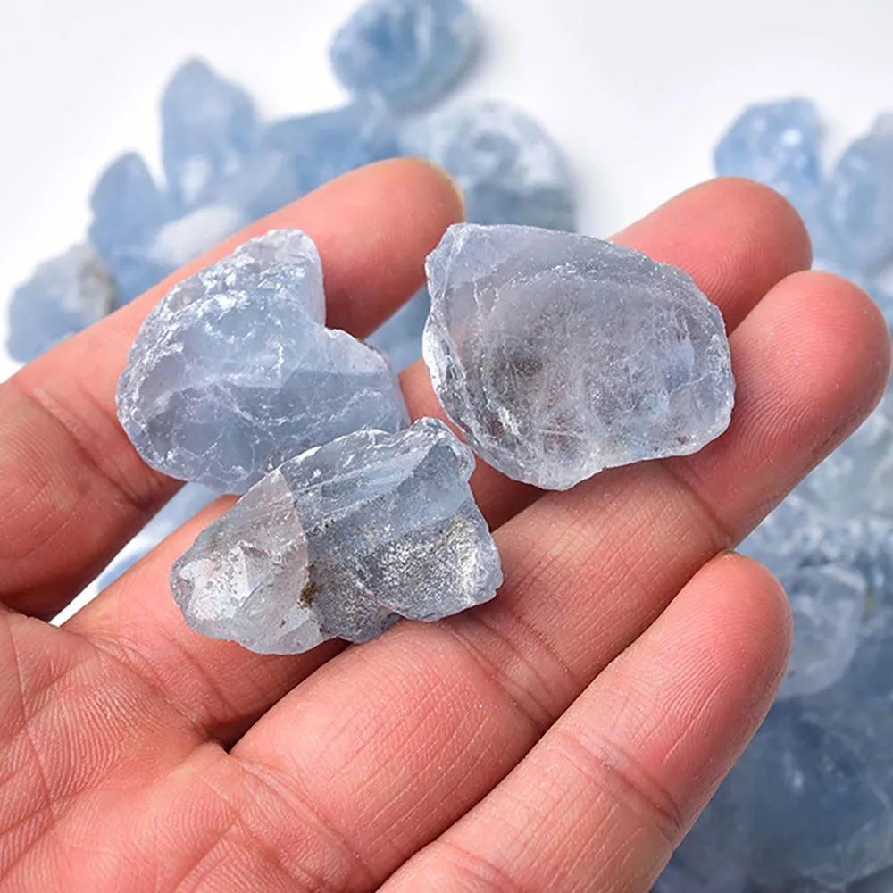 Large Natural Celestite Mineral Quartz Crystal Rough Stone Gravel Healing Gifts 