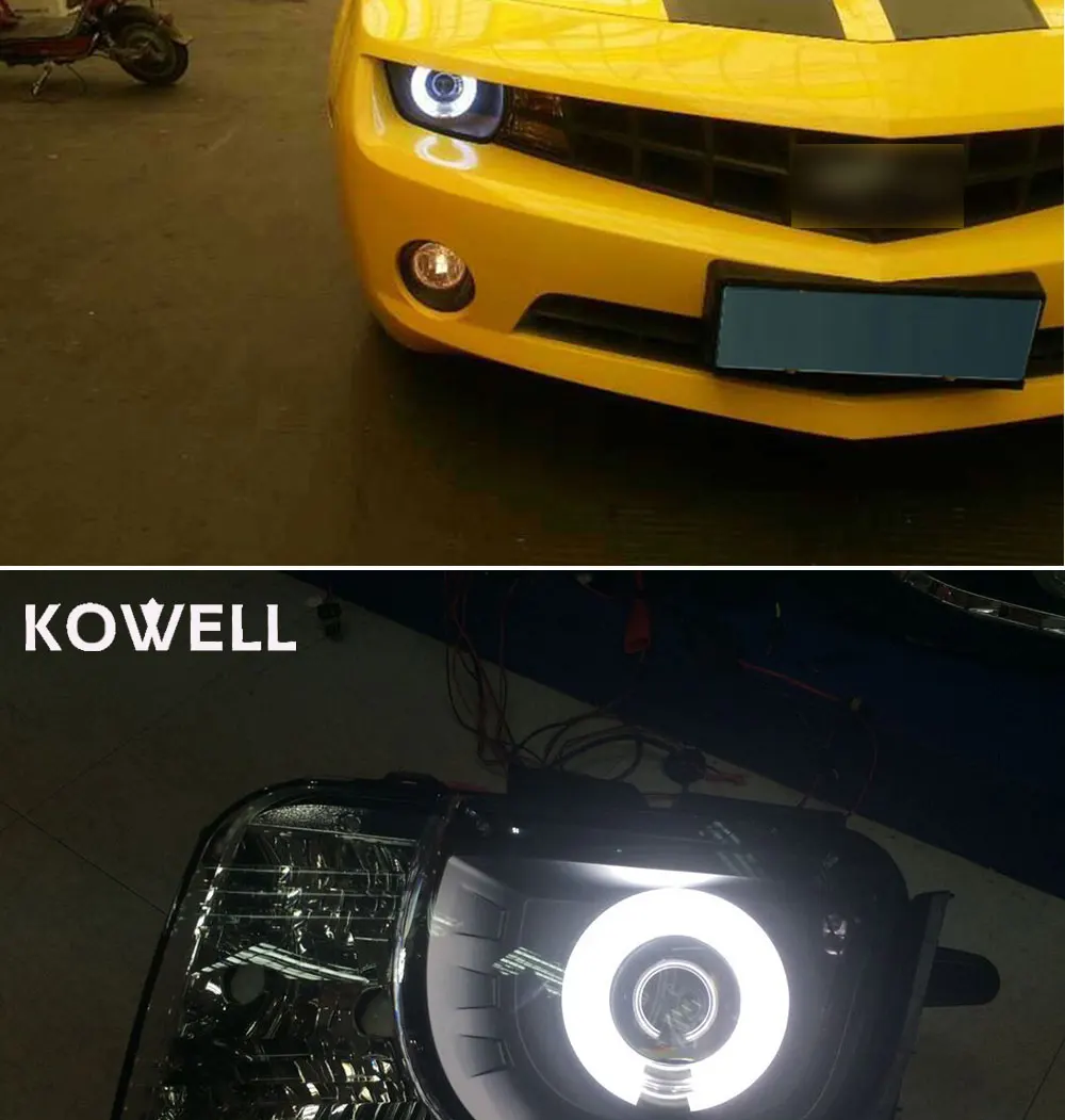 Автомобильный Стайлинг фар для Chevrolet Camaro светодиодные фары Для Camaro 2009 2010- drl H7 hid Биксеноновые линзы Ангел глаз ближнего света