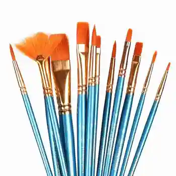 

12pcs/set Different Size Acrylic Oil Painting Brushes Watercolor Pen Artist Nylon Hair Paint Brush Diy Drawing Art Supplies New