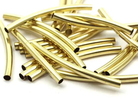 

12 pcs Curved Long Tube Findings (42 x 3 mm) brs 497-2