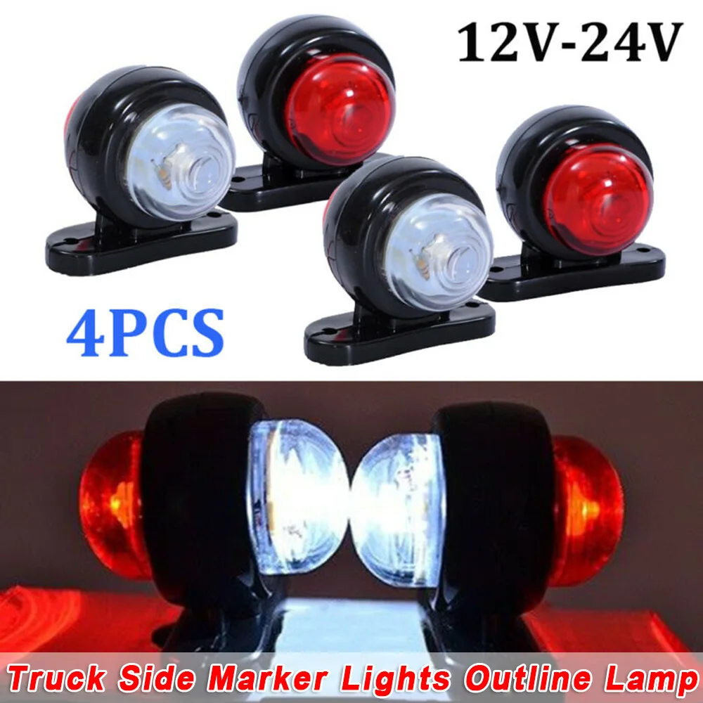 4X 12V//24V Car Front Side Marker Amber Indicator Lights Trailer Truck Lamps