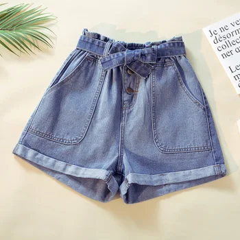 

2020 flanging students ms han edition light color ultra short pants jeans fire show thin joker summer