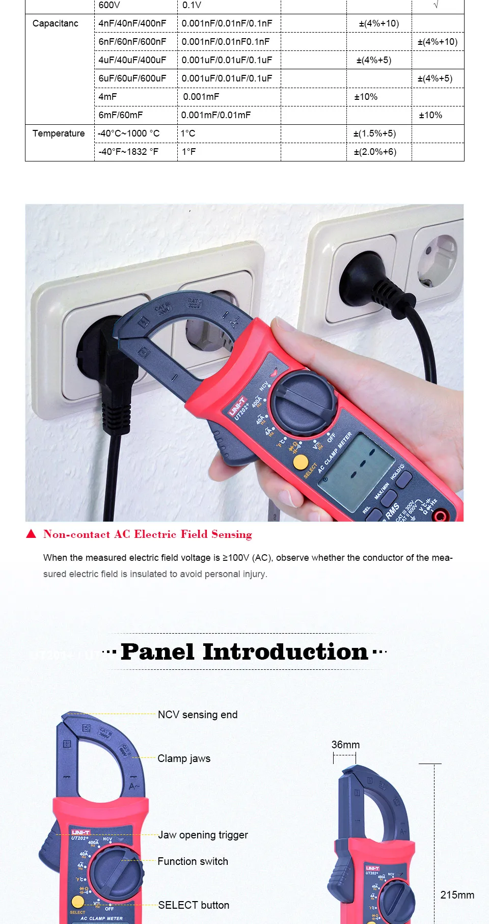 UNI T UNI-T цифровой клещи UT201+ UT202+ UT202A+ AC DC ток Amperimetro тестер зажим мультиметр Сопротивление Частота