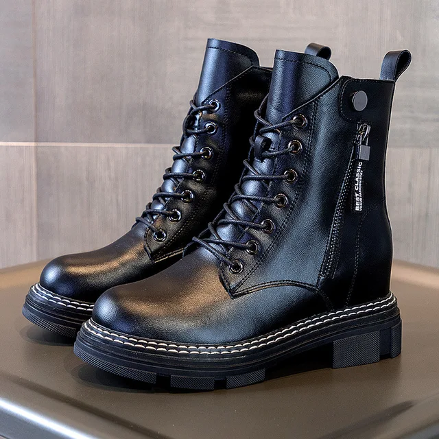 Nieuwe Luxe Chelsea Laarzen Vrouwen Enkellaarsjes Chunky Winter Schoenen  Platform Enkellaars Veters Ronde Chunky Hak Boot Merk Designer - AliExpress  Schoenen