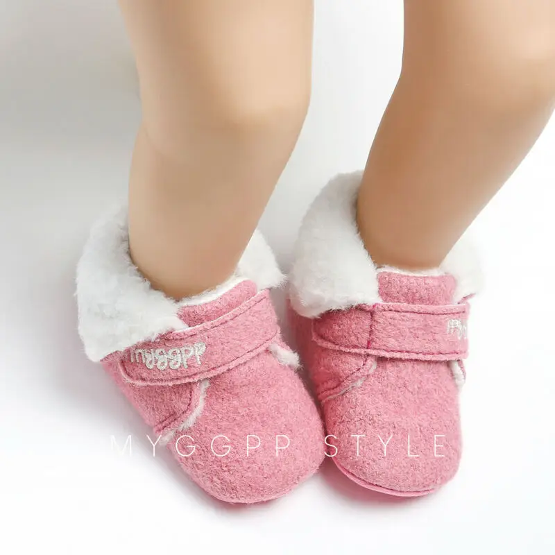 Brand New Baby Boots Winter Boy Girls Baby Soft Sole Snow Boots Warm Shoes Toddler Prewalk Patchwork Letter Print Fashion