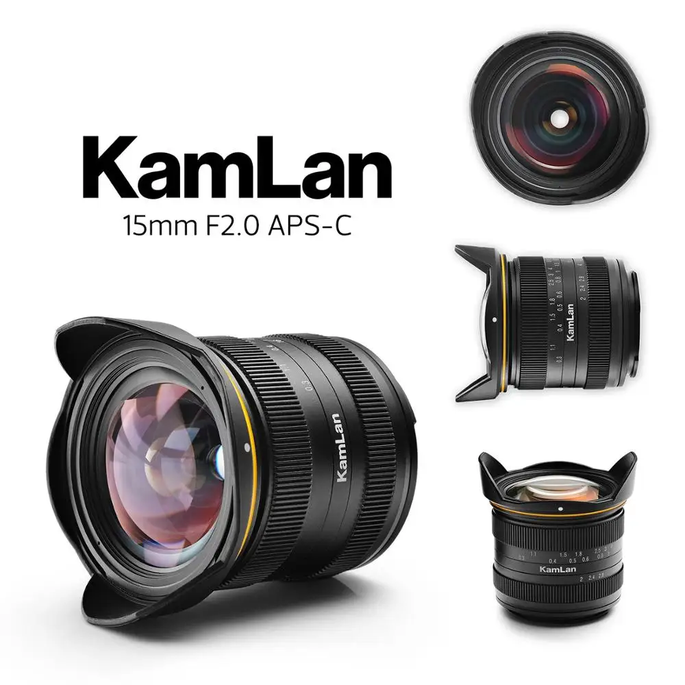 Kamlan 15 мм F2.0 APS C широкоугольный объектив с фиксированным фокусом ручным