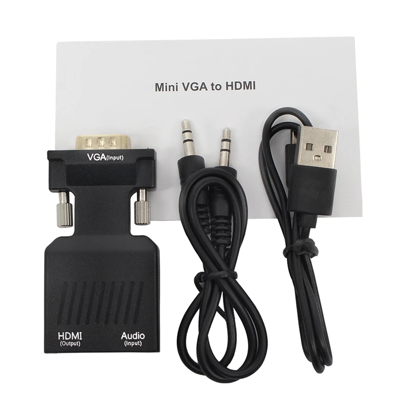 VGA Мужской к HDMI Женский с аудио адаптером Поддержка сигнала 1080P