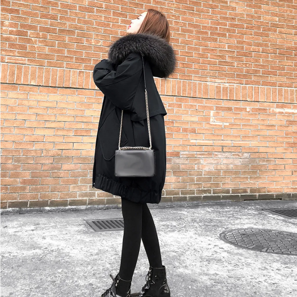 Xs-2xl, женский пуховик, повседневная Хлопковая женская зимняя куртка, длинная парка с капюшоном, женская теплая куртка с меховым воротником, пальто#3