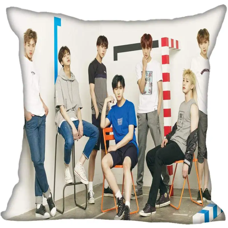 Пользовательские Kpop Monsta X печатные квадратные шелковые наволочки 40x40 45x45 50x50 60x60 две стороны атласная Наволочка логотип на заказ - Цвет: 4