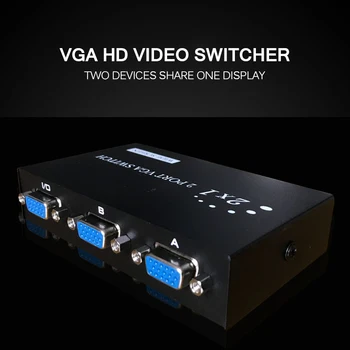 

2 Port 2 In 1 Out Mini For VGA/SVGA Manual Sharing Selector Switch Box Switcher Splitter For LCD PC Monitor Computer Accessories