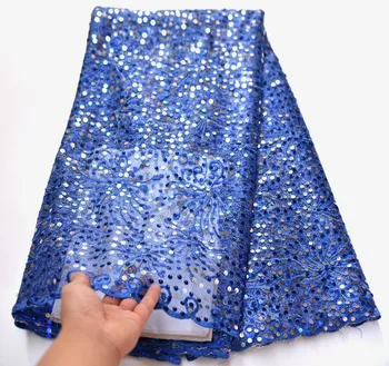 

2019 Latest French Advanced Sequins Nigerian Lace Dress High Quality Sequins Tulle African Lace Fabric Wedding French Tulle Lace
