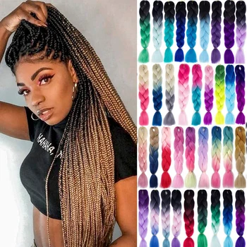 

24inch/100g Jumbo Braiding Hair Ombre Synthetic jumbo braid extension hair Extensions kanekalon Braiding Hair For Women