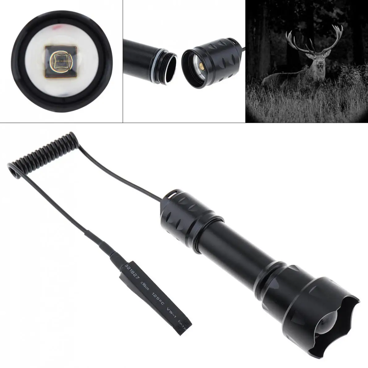 

LED Flashlight Focusing T20 850nm Osram IR 38mm Len Infrared Light Night Vision Zoom Flashlight Torch Remote Switch for Camera