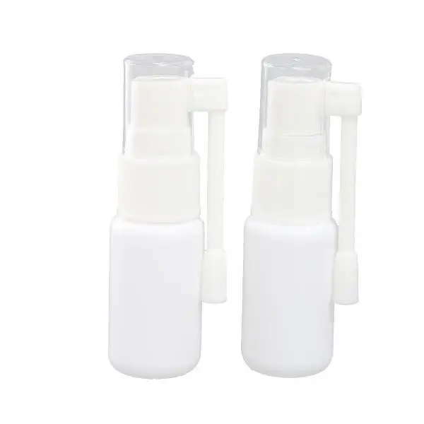  2pcs 10ML Nasal Throat Fine Mist Spray Bottle Pump Sprayer With Cap-White for Medical Liquid Cosmet