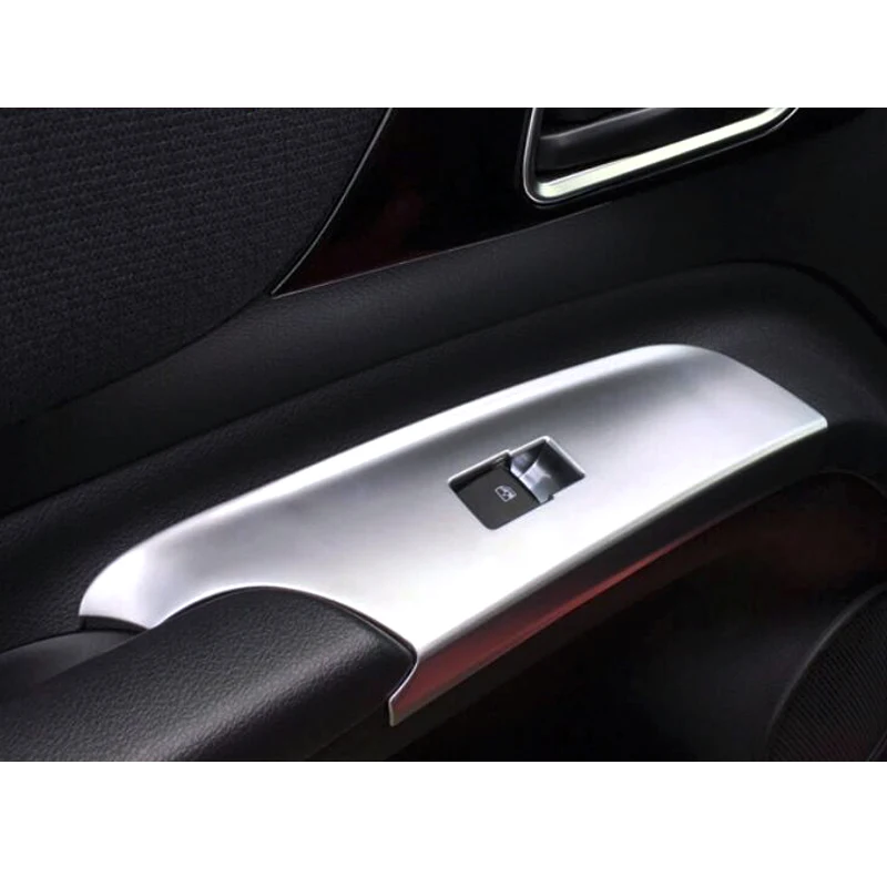 

2PCS ABS Chrome Matte Interior Front Door Armrest Window Lift Switch Panel Cover Trim For Toyota Sienta 2016 2017 XP170 RHD