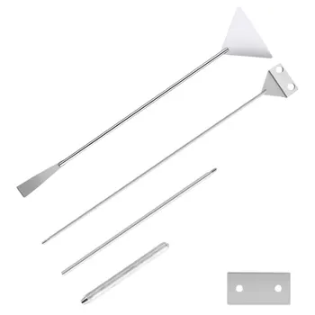 

1 Set of Water Plants Algae Cleaning Scraper Aquarium Stainless Steel Tweezers Clips Scissors Silver