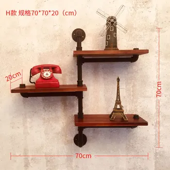 

CF3 Nordic Wall Shelf made of wood and iron pipe/Retro Design Shelf Living Room Decoration Organizer Storage Holders