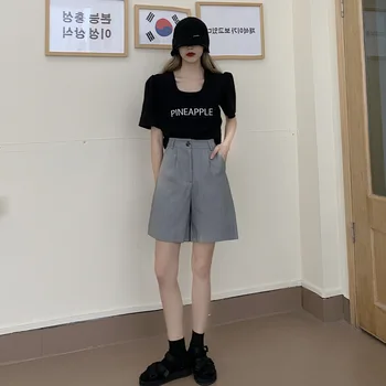 

Large Size Summer Casual Pants Shorts Fat mm Loose-Fit Slimming High-waisted Suit Shorts