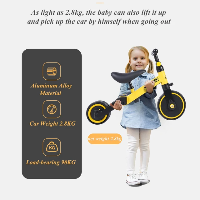 Infant Shining Children's Tricycle 3-in-1 Children Balance Bike Ride on Car 3 Wheels 1-6 Years Old kids For Learning Walk Sc 2