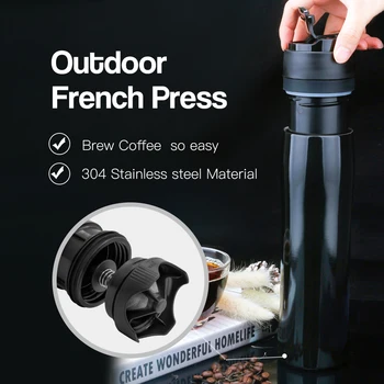 

350ML French Press in Coffee Post Portable Light Coffee & Tea Filters Plastic Double Wall Mug BPA Free Filtration Bottle Maker
