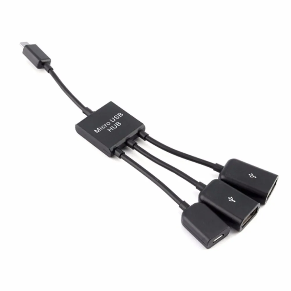 OTG 3/4 порт микро зарядное устройство черз порт usb концентратор кабель сплиттер разъем адаптер для смартфона компьютера планшета ПК провод передачи данных