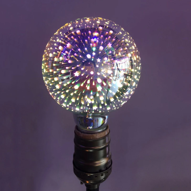 G80 Ретро Эдисона лампочки E27 40LED лампы накаливания украшения Огни Новинка 3D лампы фейерверков домашний декор для вечеринки Рождества - Цвет: G80