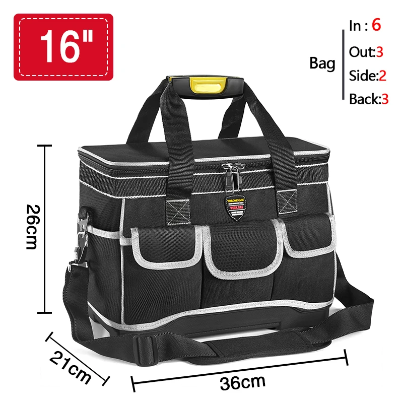 2021New Tool Electrician Bag Portable Multi Pocket Waterproof Toolkit Multi Function Tool Bag 1680D Oxford Cloth Electrician Bag top tool chest Tool Storage Items