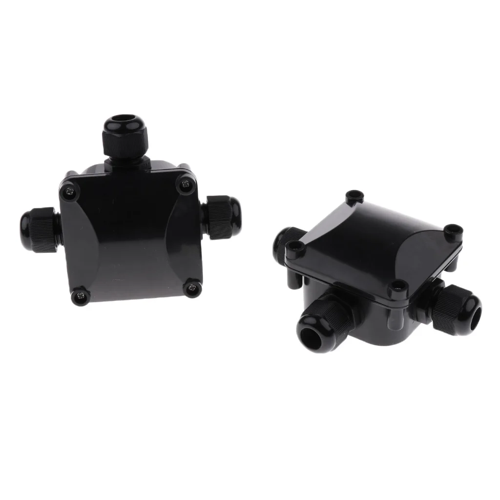 Great Performance 2Pcs 3Way IP68 Waterproof Electrical Cable Junction Box
