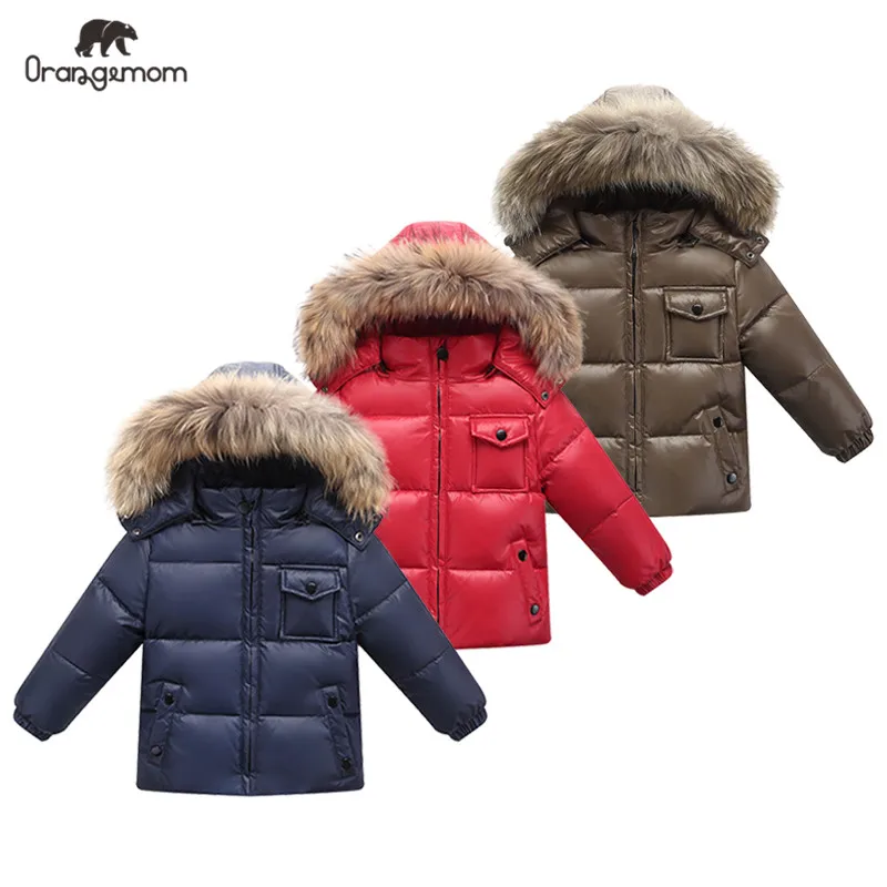 2019 new Orangemom official store kids winter clothes duck down boys girls jackets infant boy coats children's clothing|Пуховики и