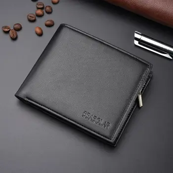 

Men's Business Short Wallet Casual Clutch Bag Personalized Zipper Multifunction Purse Ultra-thin Horizontal Wallet